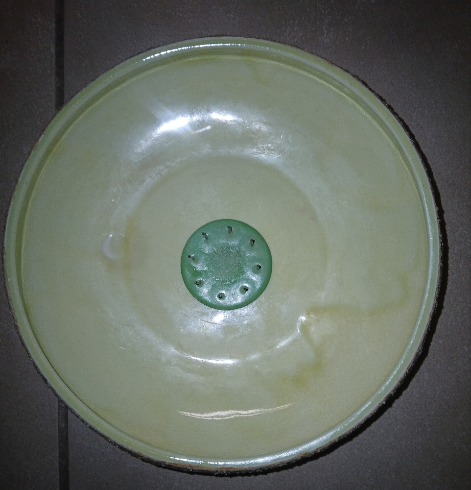 Vintage MCM Yamasan Tri-footed Ikebana Bowl Planter Thick Sand Glaze - Picture 2 of 11